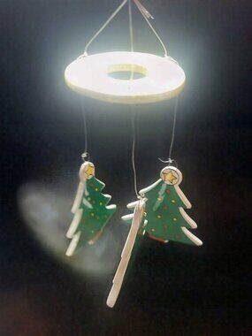 Vintage Russ Berrie Ceramic Christmas Tree Miniature Wind Chimes (CB4698)